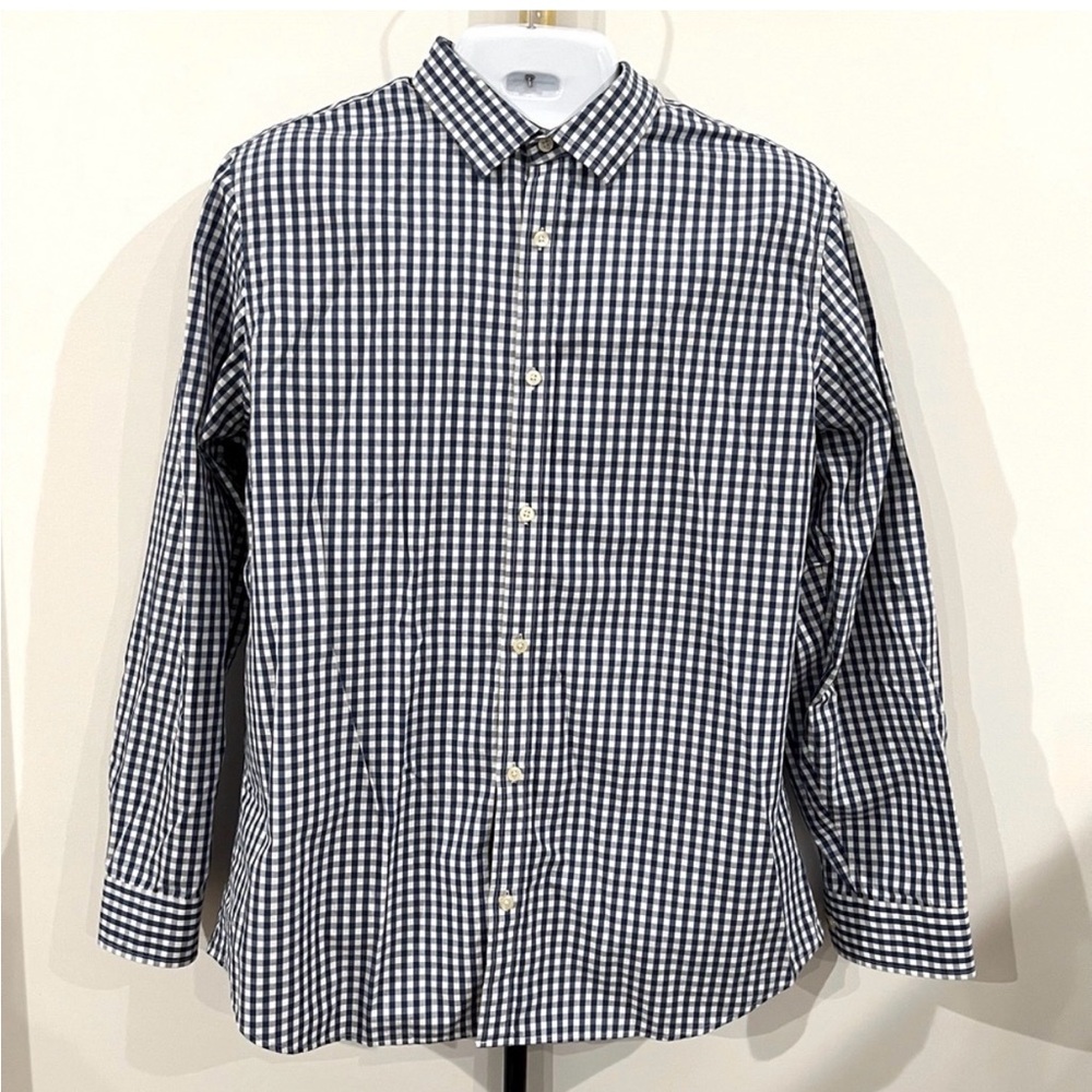Banana Republic Factory XL Slim Fit Button Down Blue and White Gingham Shirt